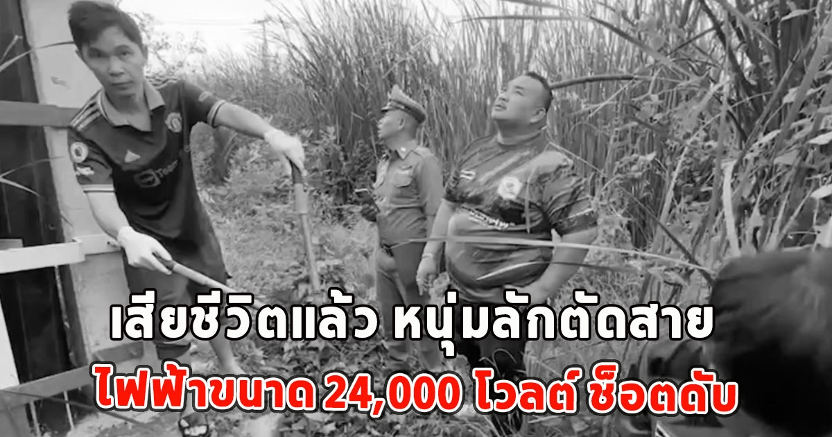 เสียชีวิตแล้ว หนุ่มลักตัดสาย โดนกระแสไฟฟ้าขนาด 24,000 โวลต์ ช็อตดับ