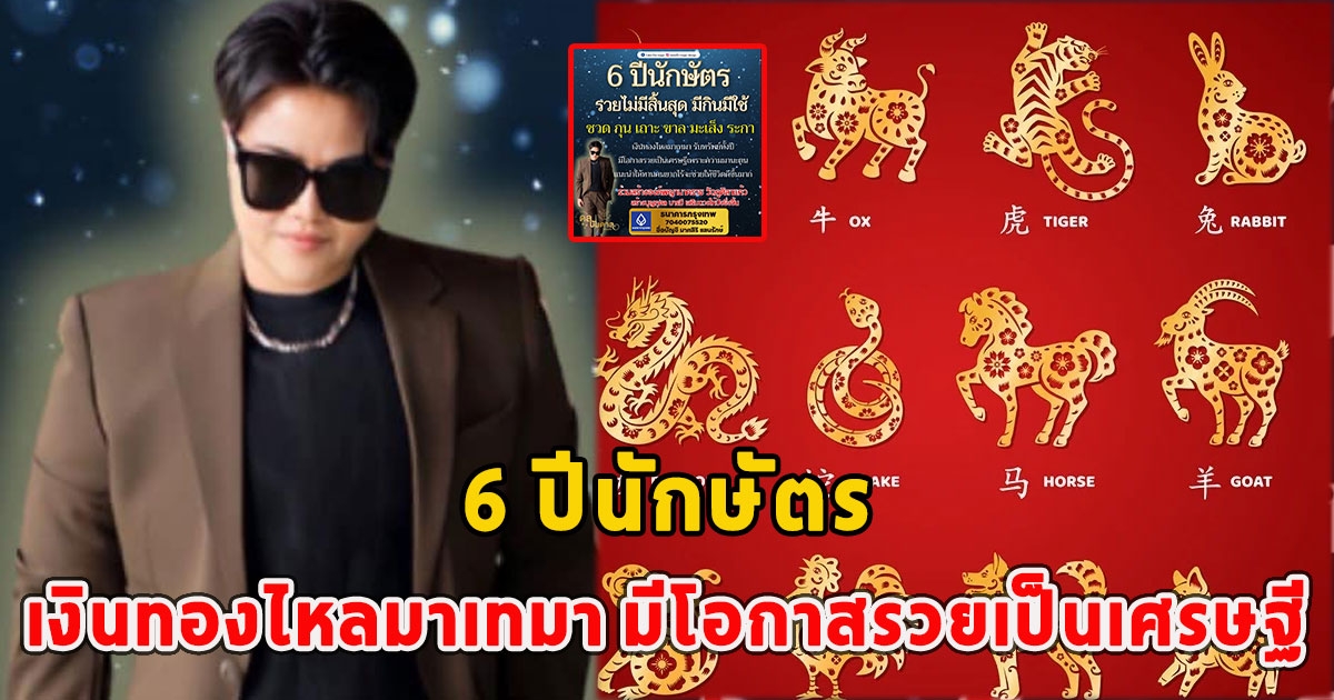 6 ปีนักษัตร เงินทองไหลมาเทมา มีโอกาสรวยเป็นเศรษฐี