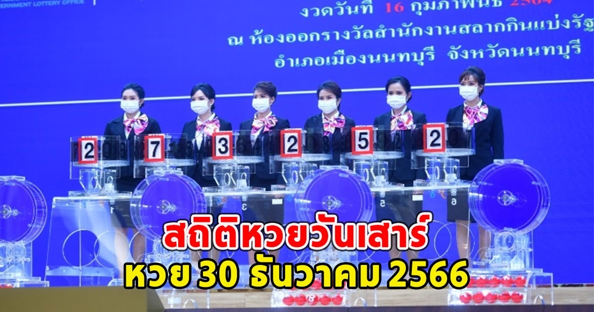 สถิติหวยวันเสาร์ หวย 30 ธันวาคม 2566