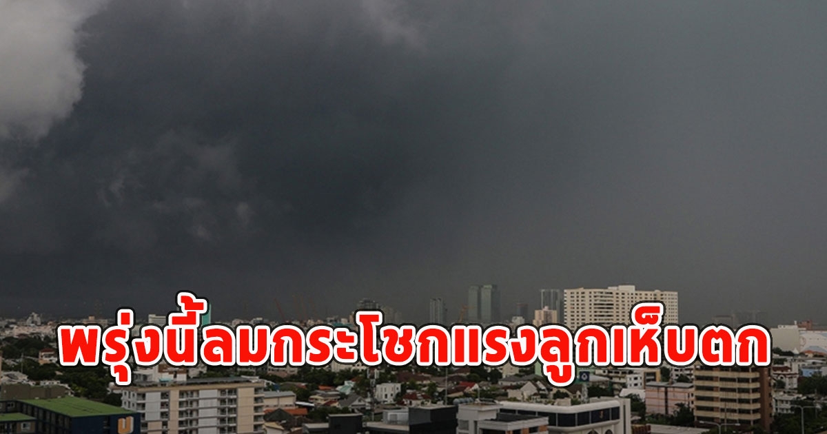 พรุ่งนี้พายุฝนฟ้าคะนอง ลมกระโชกแรงและลูกเห็บตก