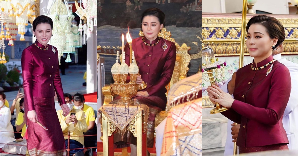 สง่างาม พระราชินีสุทิดา ทรงพระสิริโฉม ทรงบำเพ็ญพระราชกุศลวิสาขบูชา