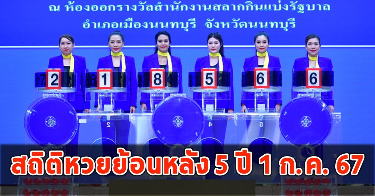 สถิติหวยย้อนหลัง 5 ปี 1 ก.ค. 67