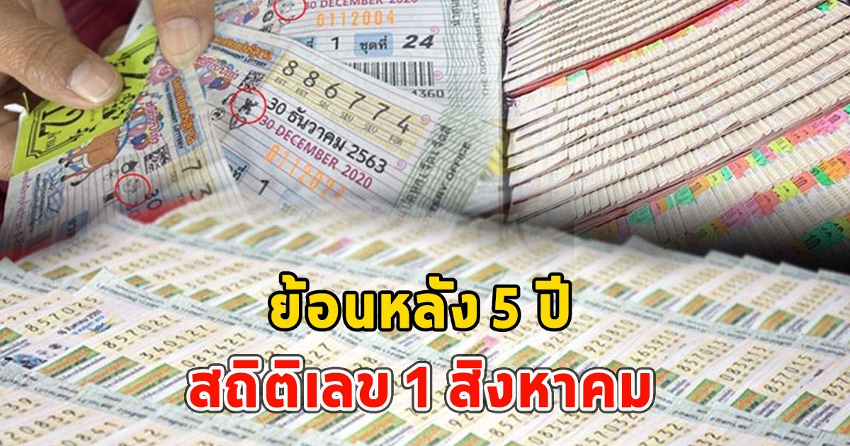 สถิติเลข 1 สิงหาคม ย้อนหลัง 5 ปี