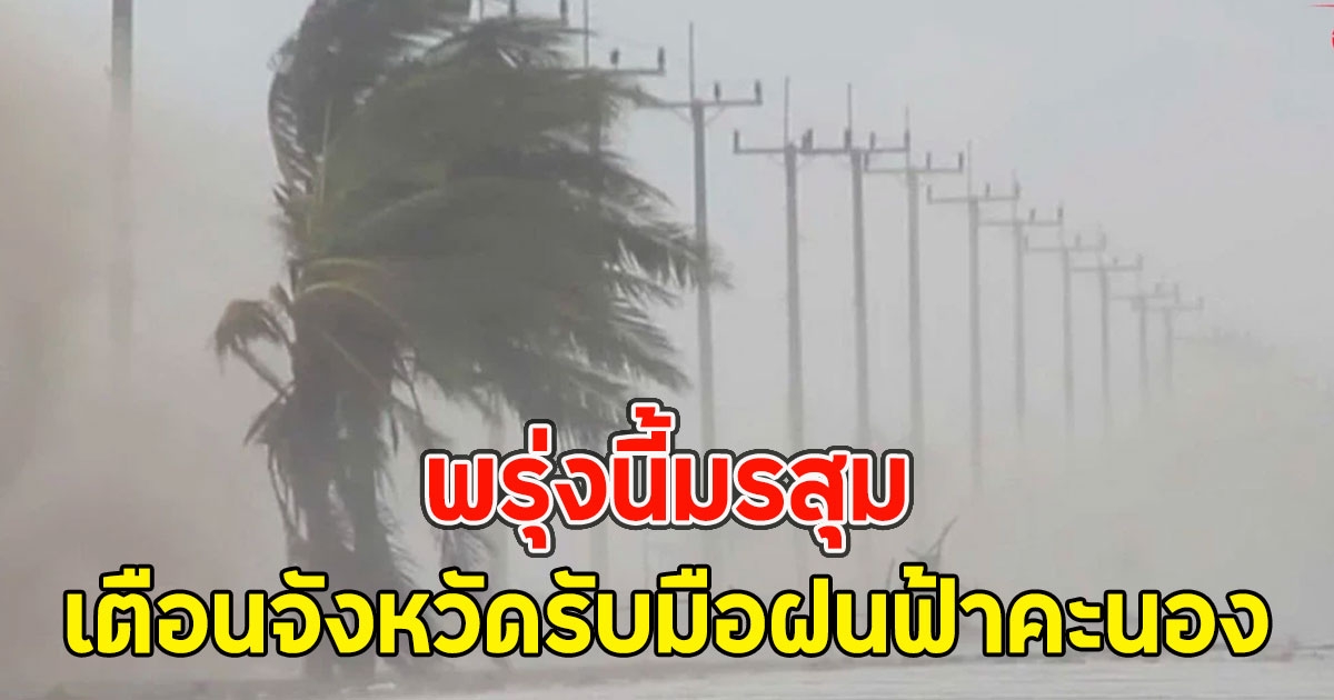 พรุ่งนี้มรสุม เตือนจังหวัดรับมือฝนฟ้าคะนอง