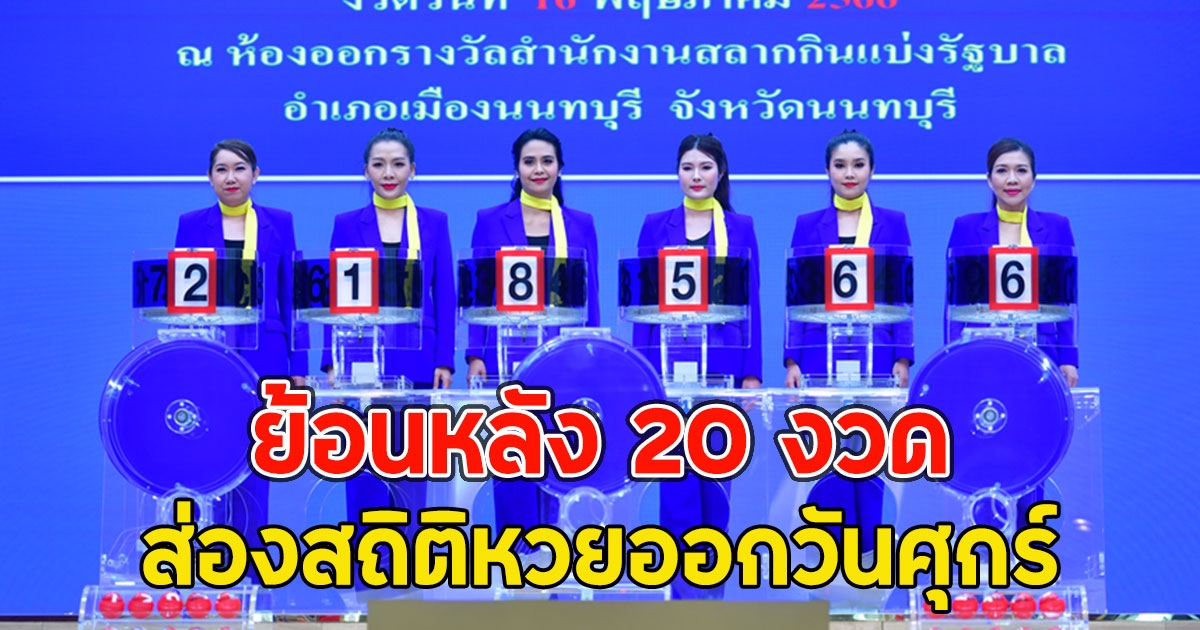 ส่องสถิติเลขออกวันศุกร์ย้อนหลัง 20 รอบ