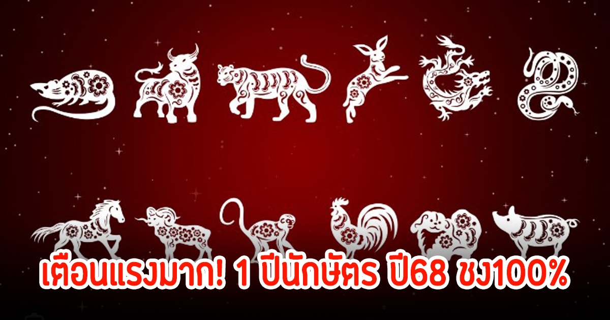 โหรดัง เตือนแรงมาก! 1 ปีนักษัตร ปี68 ชง100เปอร์เซ็นต์ พร้อมเผยเคล็ดลับเสริมดวง