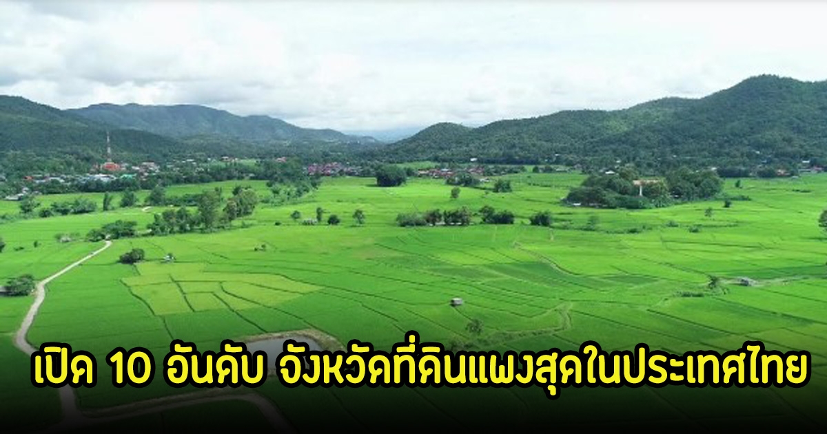 เปิด 10 อันดับจังหวัด ที่ดินแพงสุดในประเทศไทย ไม่รวมกรุงเทพ