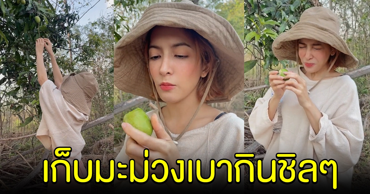 ส่องชีวิตล่าสุด พิ้งกี้ สาวิกา เก็บมะม่วงเบากินชิลๆ คนแห่ดูเป็นล้าน