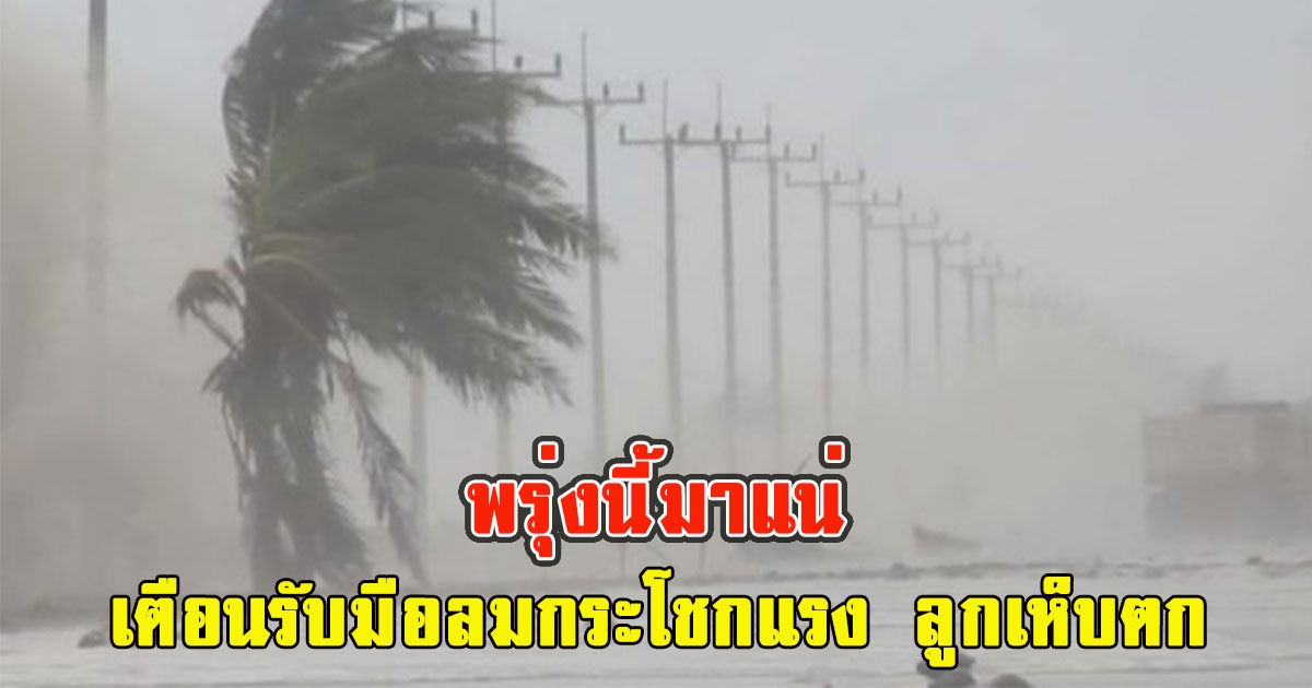 พรุ่งนี้มาแน่ เตือนรับมือลมกระโชกแรง ลูกเห็บตก