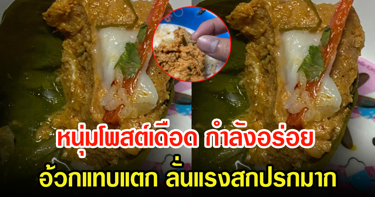 หนุ่มโพสต์ กำลังกินห่อหมก คำแรกอร่อย คำสองอ้วกเลย