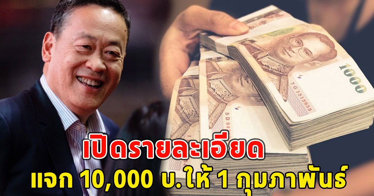 เปิดรายละเอียด แจกดิจิทัลวอลเล็ต 10,000 บ.ให้ 1 กุมภาพันธ์