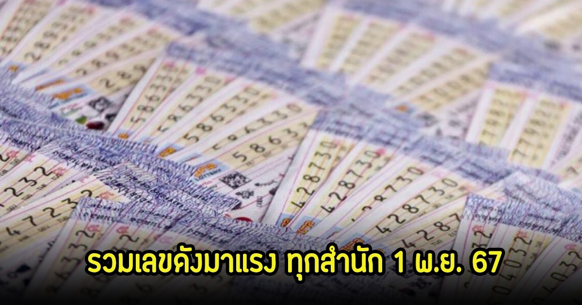 รวมเลขดัง ทุกสำนักมาแรง 1 พ.ย. 67